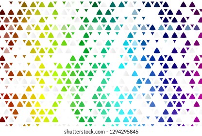 Light Multicolor, Rainbow vector seamless template with crystals, triangles. Illustration with set of colorful triangles. Template for business cards, websites.