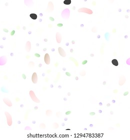 Light Multicolor, Rainbow vector seamless template with spots. Modern abstract illustration with colorful water drops. Template for business cards, websites.