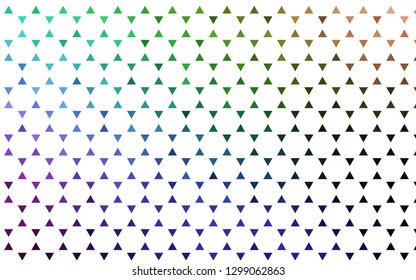 Light Multicolor, Rainbow vector seamless layout with lines, triangles. Triangles on abstract background with colorful gradient. Template for business cards, websites.