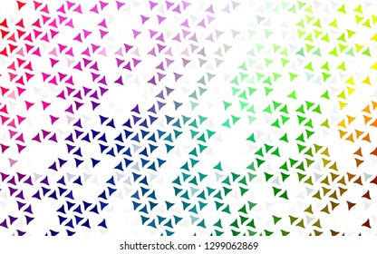 Light Multicolor, Rainbow vector seamless layout with lines, triangles. Triangles on abstract background with colorful gradient. Trendy design for wallpaper, fabric makers.