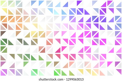 Light Multicolor, Rainbow vector seamless pattern in polygonal style. Glitter abstract illustration with triangular shapes. Pattern for design of window blinds, curtains.