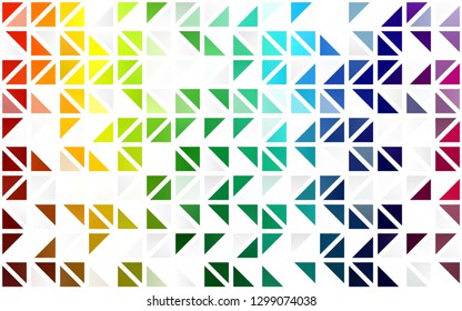 Light Multicolor, Rainbow vector seamless pattern in polygonal style. Glitter abstract illustration with triangular shapes. Pattern for trendy fabric, wallpapers.