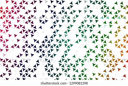 Light Multicolor, Rainbow vector seamless texture in triangular style. Beautiful illustration with triangles in nature style. Pattern for design of window blinds, curtains.
