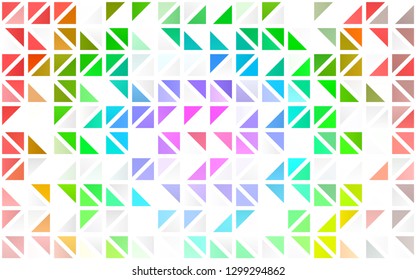 Light Multicolor, Rainbow vector seamless pattern in polygonal style. Beautiful illustration with triangles in nature style. Template for business cards, websites.