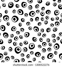 Light Multicolor, Rainbow vector seamless template with spots. Illustration with set of shining colorful abstract circles. Pattern for design of fabric, wallpapers.
