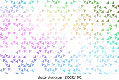 Light Multicolor, Rainbow vector seamless layout with lines, triangles. Triangles on abstract background with colorful gradient. Template for business cards, websites.