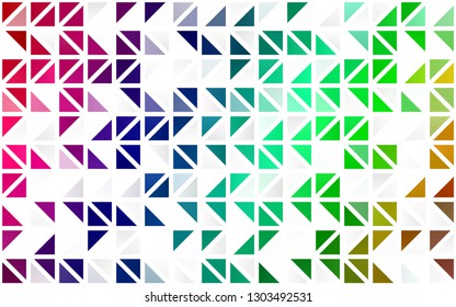 Light Multicolor, Rainbow vector seamless texture in triangular style. Modern abstract illustration with colorful triangles. Design for textile, fabric, wallpapers.