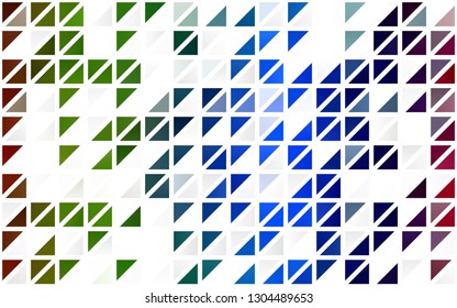 Light Multicolor, Rainbow vector seamless pattern in polygonal style. Illustration with set of colorful triangles. Pattern for design of fabric, wallpapers.