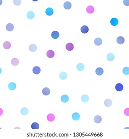 Light Multicolor, Rainbow vector seamless background with bubbles. Blurred bubbles on abstract background with colorful gradient. Completely new template for your brand book.