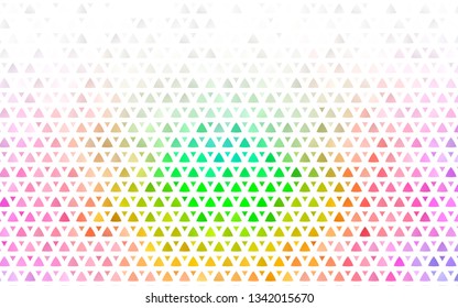 Light Multicolor, Rainbow vector seamless texture in triangular style. Decorative design in abstract style with triangles. Pattern for design of window blinds, curtains.