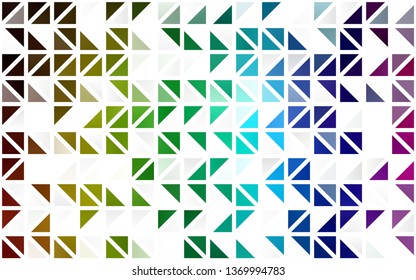 Light Multicolor, Rainbow vector seamless cover in polygonal style. Modern abstract illustration with colorful triangles. Pattern for design of window blinds, curtains.