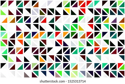 Light Multicolor, Rainbow vector seamless texture in triangular style. Triangles on abstract background with colorful gradient. Trendy design for wallpaper, fabric makers.