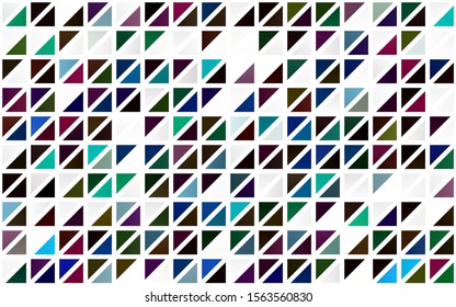 Light Multicolor, Rainbow vector seamless template with crystals, triangles. Decorative design in abstract style with triangles. Pattern for trendy fabric, wallpapers.