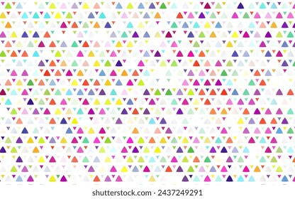 Helle Mehrfarben, Regenbogen-Vektor nahtlose Textur im Dreiecksstil. Dekoratives Design im abstrakten Stil mit Dreiecken. Muster für trendige Stoffe, Tapeten.