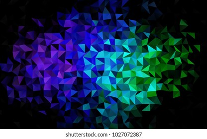 Light Multicolor, Rainbow vector shining triangular pattern. Shining illustration, which consist of triangles. A completely new design for your business.