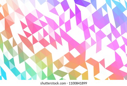 Light Multicolor, Rainbow vector shining triangular background. Modern geometrical abstract illustration with gradient. A completely new template for your business design.