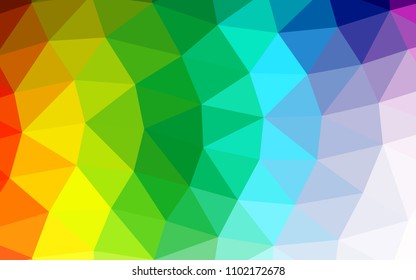 Light Multicolor, Rainbow vector shining hexagonal shining triangular. Geometric illustration in Origami style with gradient.  A new texture for your design.
