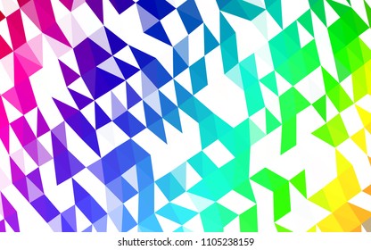 Light Multicolor, Rainbow vector shining triangular pattern. Colorful illustration in abstract style with gradient. The template can be used as a background for cell phones.