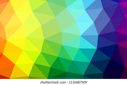Light Multicolor, Rainbow vector shining hexagonal shining triangular. Creative geometric illustration in Origami style with gradient. Brand new design for your business.