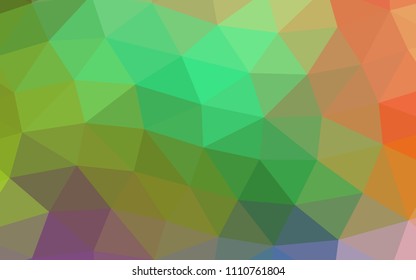 Light Multicolor, Rainbow vector shining hexagonal shining triangular. Creative geometric illustration in Origami style with gradient. Brand new design for your business.