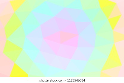 Light Multicolor, Rainbow vector shining triangular pattern. A sample with polygonal shapes. The textured pattern can be used for background.