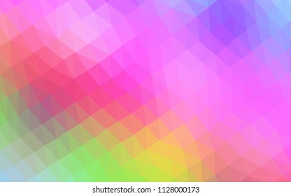 Light Multicolor, Rainbow vector shining hexagonal background. A sample with polygonal shapes. The best triangular design for your business.