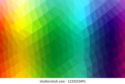 Light Multicolor, Rainbow vector shining hexagonal pattern. Colorful illustration in abstract style with gradient. A new texture for your design.