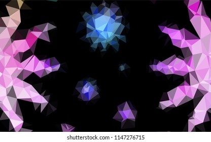 Light Multicolor, Rainbow vector shining hexagonal template. A sample with polygonal shapes. The textured pattern can be used for background.