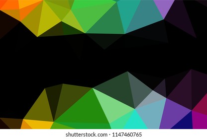 Light Multicolor, Rainbow vector shining hexagonal background. Creative illustration in halftone style with gradient. Brand new design for your business.