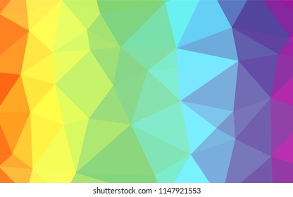 Light Multicolor, Rainbow vector shining hexagonal background. Creative illustration in halftone style with gradient. A completely new template for your business design.