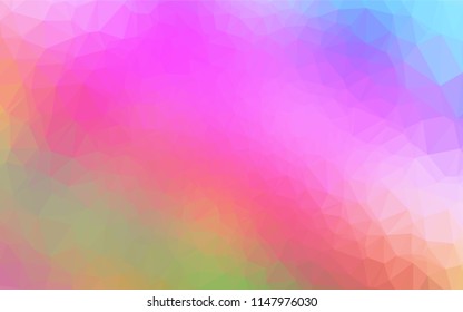 Light Multicolor, Rainbow vector shining hexagonal background. Glitter abstract illustration with an elegant design. The template can be used as a background for cell phones.