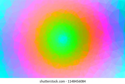 Light Multicolor, Rainbow vector shining hexagonal background. Colorful illustration in abstract style with gradient. A completely new design for your business.