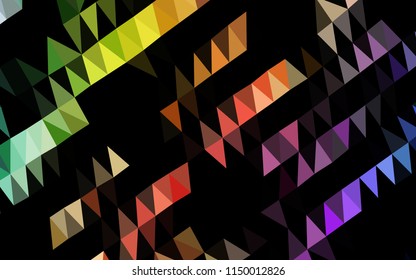 Light Multicolor, Rainbow vector shining hexagonal template. Triangular geometric sample with gradient.  The polygonal design can be used for your web site.