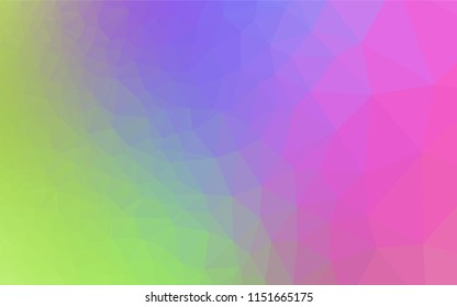 Light Multicolor, Rainbow vector shining hexagonal template. Triangular geometric sample with gradient.  The template can be used as a background for cell phones.