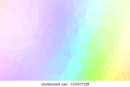 Light Multicolor, Rainbow vector shining hexagonal pattern. Geometric illustration in Origami style with gradient.  The elegant pattern can be used as part of a brand book.