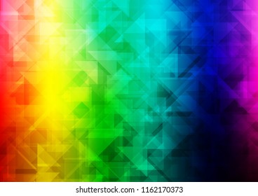 Light Multicolor, Rainbow vector shining hexagonal shining triangular. Triangular geometric sample with gradient.  A new texture for your design.