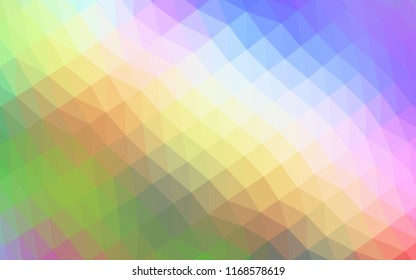 Light Multicolor, Rainbow vector shining hexagonal background. Colorful abstract illustration with gradient. The template can be used as a background for cell phones.