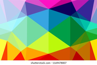 Light Multicolor, Rainbow vector shining hexagonal background. Modern geometrical abstract illustration with gradient. The completely new template can be used for your brand book.