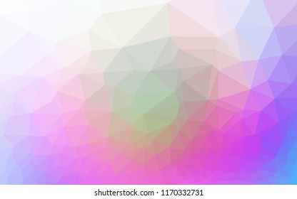 Light Multicolor, Rainbow vector shining hexagonal template. Shining illustration, which consist of triangles. The elegant pattern can be used as part of a brand book.
