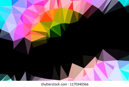 Light Multicolor, Rainbow vector shining hexagonal pattern. Shining illustration, which consist of triangles. The elegant pattern can be used as part of a brand book.