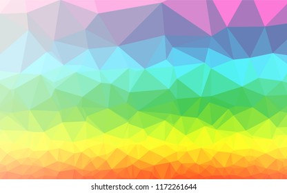 Light Multicolor, Rainbow vector shining hexagonal background. Glitter abstract illustration with an elegant design. Brand new style for your business design.