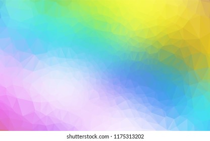 Light Multicolor, Rainbow vector shining hexagonal background. A completely new color illustration in a vague style. The best triangular design for your business.