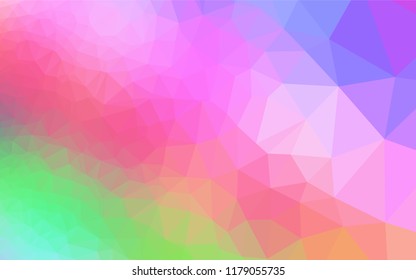 Light Multicolor, Rainbow vector shining hexagonal background. Shining illustration, which consist of triangles. The elegant pattern can be used as part of a brand book.
