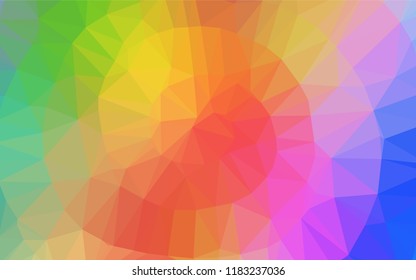 Light Multicolor, Rainbow vector shining hexagonal template. Brand new colored illustration in blurry style with gradient. Brand new style for your business design.