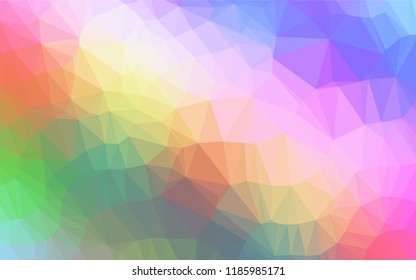 Light Multicolor, Rainbow vector shining hexagonal background. Creative geometric illustration in Origami style with gradient. The textured pattern can be used for background.