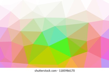 Light Multicolor, Rainbow vector shining hexagonal pattern. Geometric illustration in Origami style with gradient.  A completely new template for your business design.