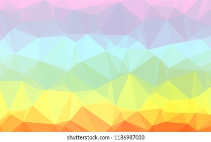 Light Multicolor, Rainbow vector shining hexagonal template. Creative illustration in halftone style with gradient. Brand new design for your business.