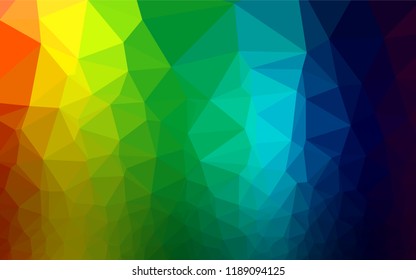 Light Multicolor, Rainbow vector shining hexagonal pattern. A vague abstract illustration with gradient. Triangular pattern for your business design.