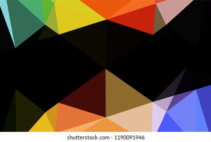 Light Multicolor, Rainbow vector shining hexagonal background. Glitter abstract illustration with an elegant design. The best triangular design for your business.
