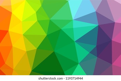 Light Multicolor, Rainbow vector shining hexagonal template. A sample with polygonal shapes. The textured pattern can be used for background.